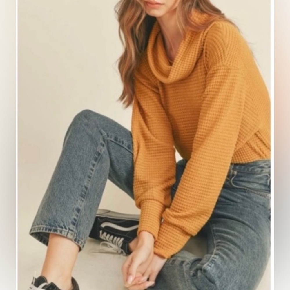 Free People Juicy Long Sleeve Cowl Neck Canyon‎ Moon size S NWT